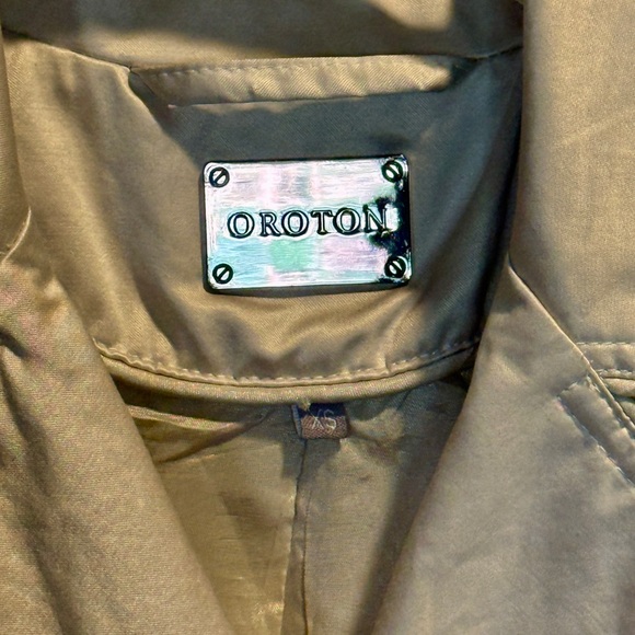 Oroton Belted Trench Jacket Womens XS Cream Double Breasted Coat - Picture 3 of 9